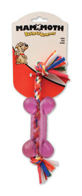 Mammoth Pet Products Cloth Dog Toy Rope w/TPR Bone
