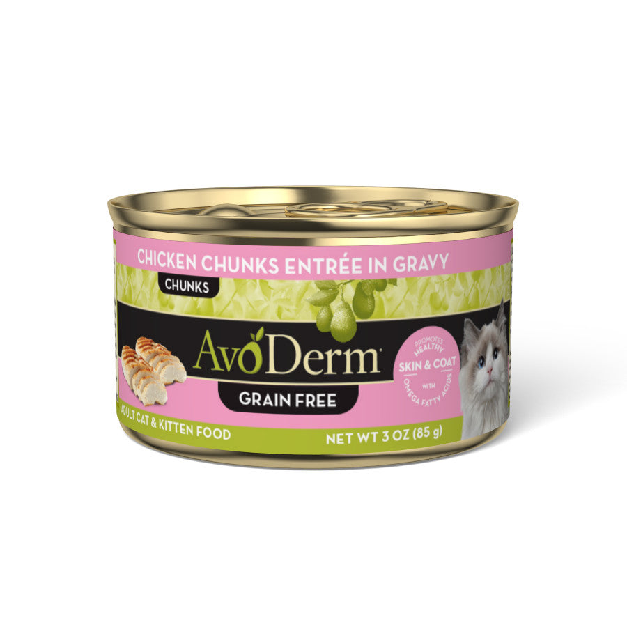 AvoDerm Natural Chicken Chunks Entrée In Gravy - Grain Free Wet Canned Cat Food