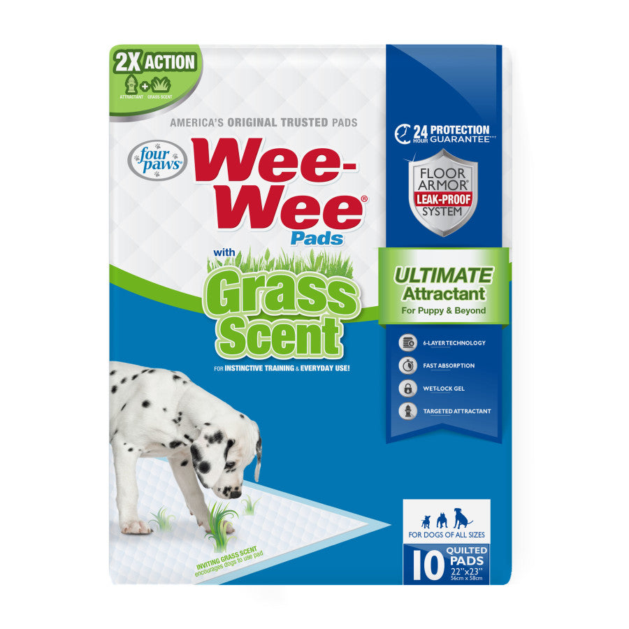 Four Paws Wee-Wee Ultimate Attractant Dog Pee Pads with Grass Scent