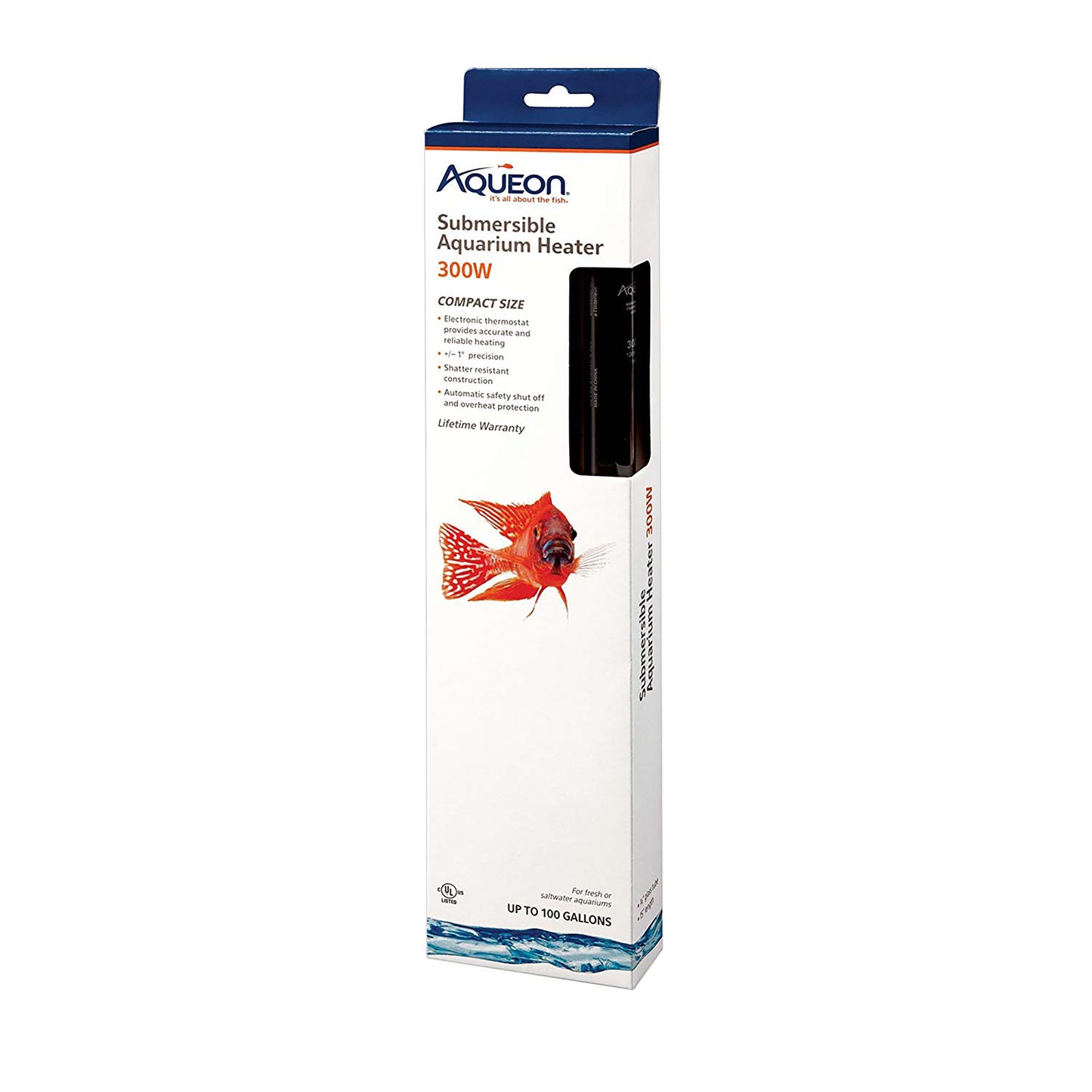 Aqueon Submersible Aquarium Heater, - 1ea/300 W, Up To 100 gal
