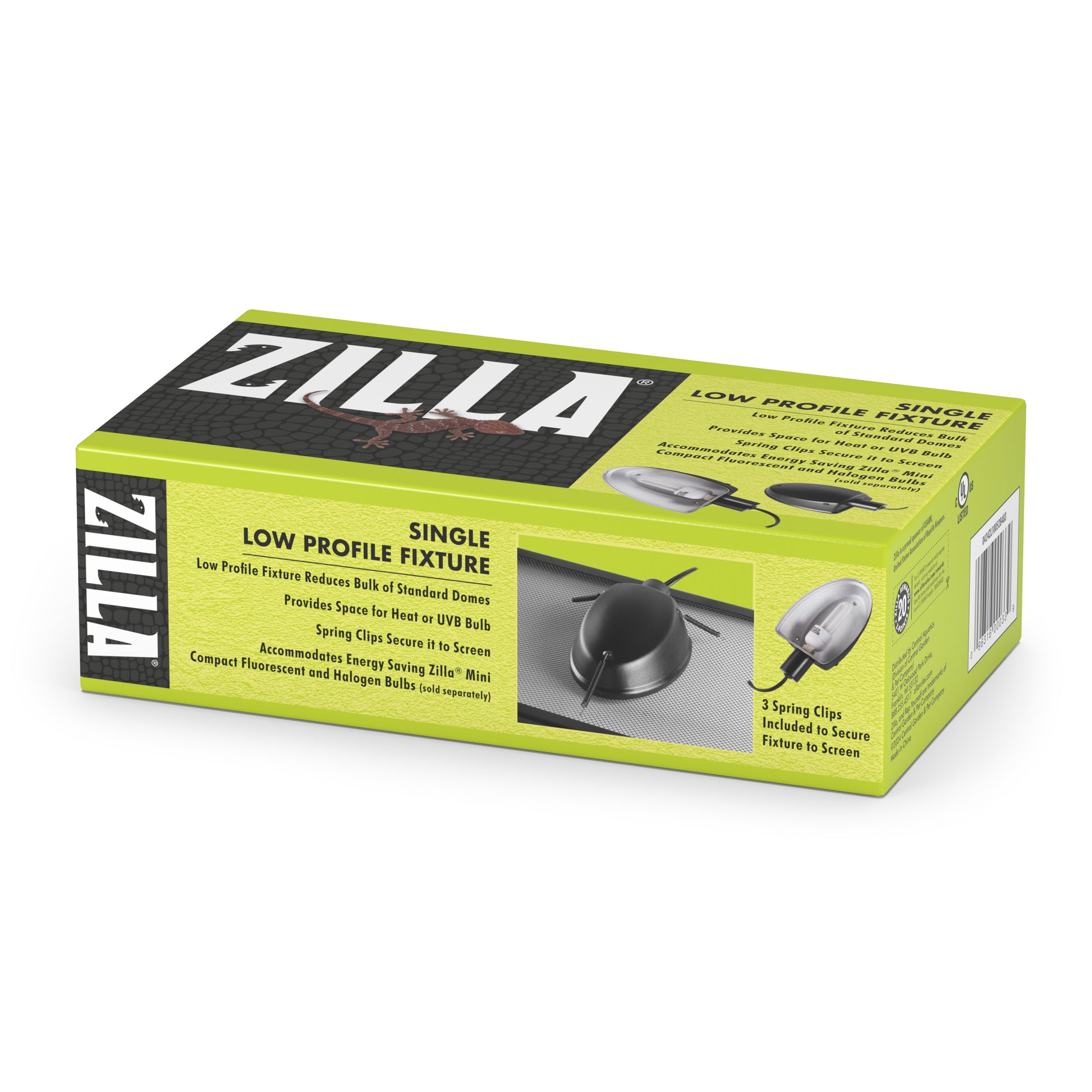 Zilla Low Profile Reptile Terrarium Fixtures - Single