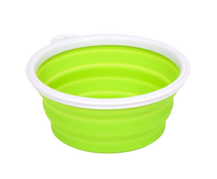 Bamboo Silicone Travel Dog Bowl