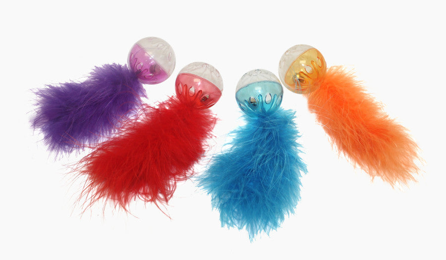 Multipet Lattice Ball with Feather Cat Toy