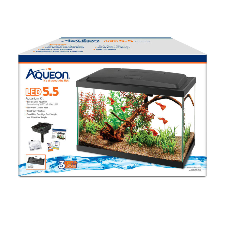 Aqueon Aquarium Fish Tank Starter Kit with LED Lighting