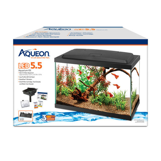 Aqueon Aquarium Fish Tank Starter Kit with LED Lighting