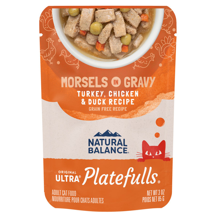 Natural Balance Pet Foods Original Ultra Platefulls Morsels in Gravy Wet Cat Food Pouch