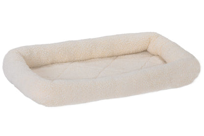 Fur Haven Pet Products Faux Lambswool Pet Crate Bolster Bed - Cream.