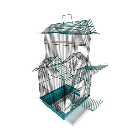 A & E Cages Happy Beaks 2-Tone House Top Bird Cage