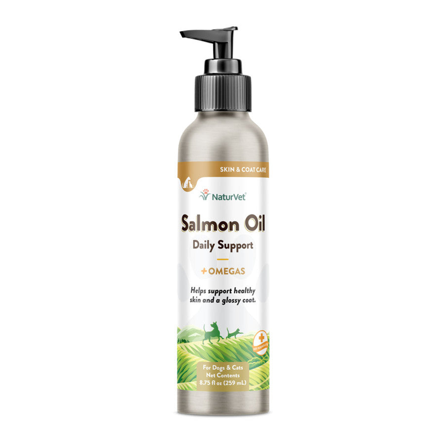 NaturVet Salmon Oil Daily Support + Omegas for Dog & Cats
