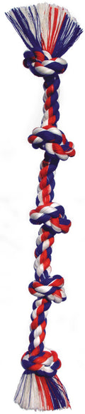 Mammoth Pet Products Cotton Blend Color 5 Knot Rope Tug Toy