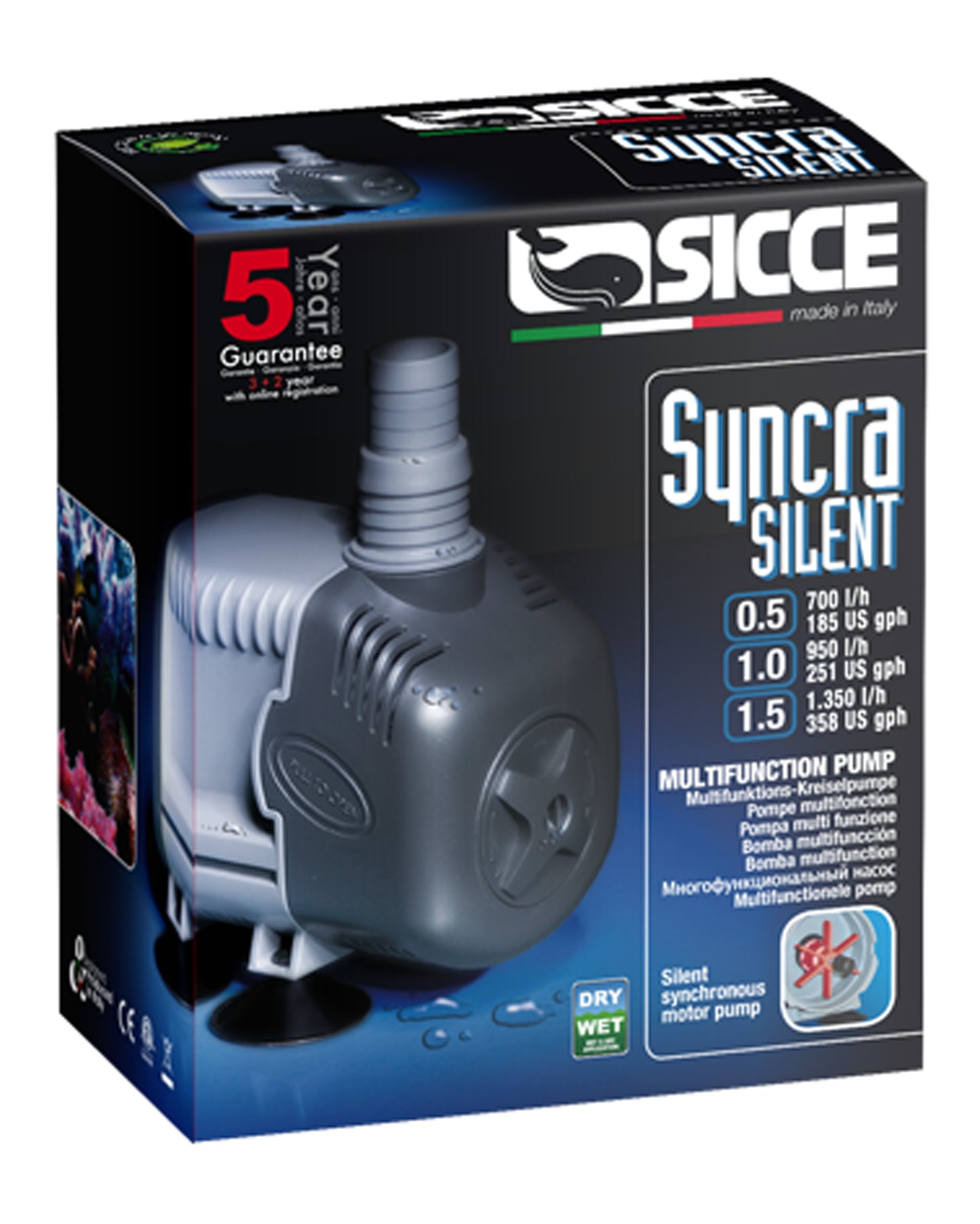 Sicce SYNCRA SILENT 0.5 Pump - 185 GPH - 1ea