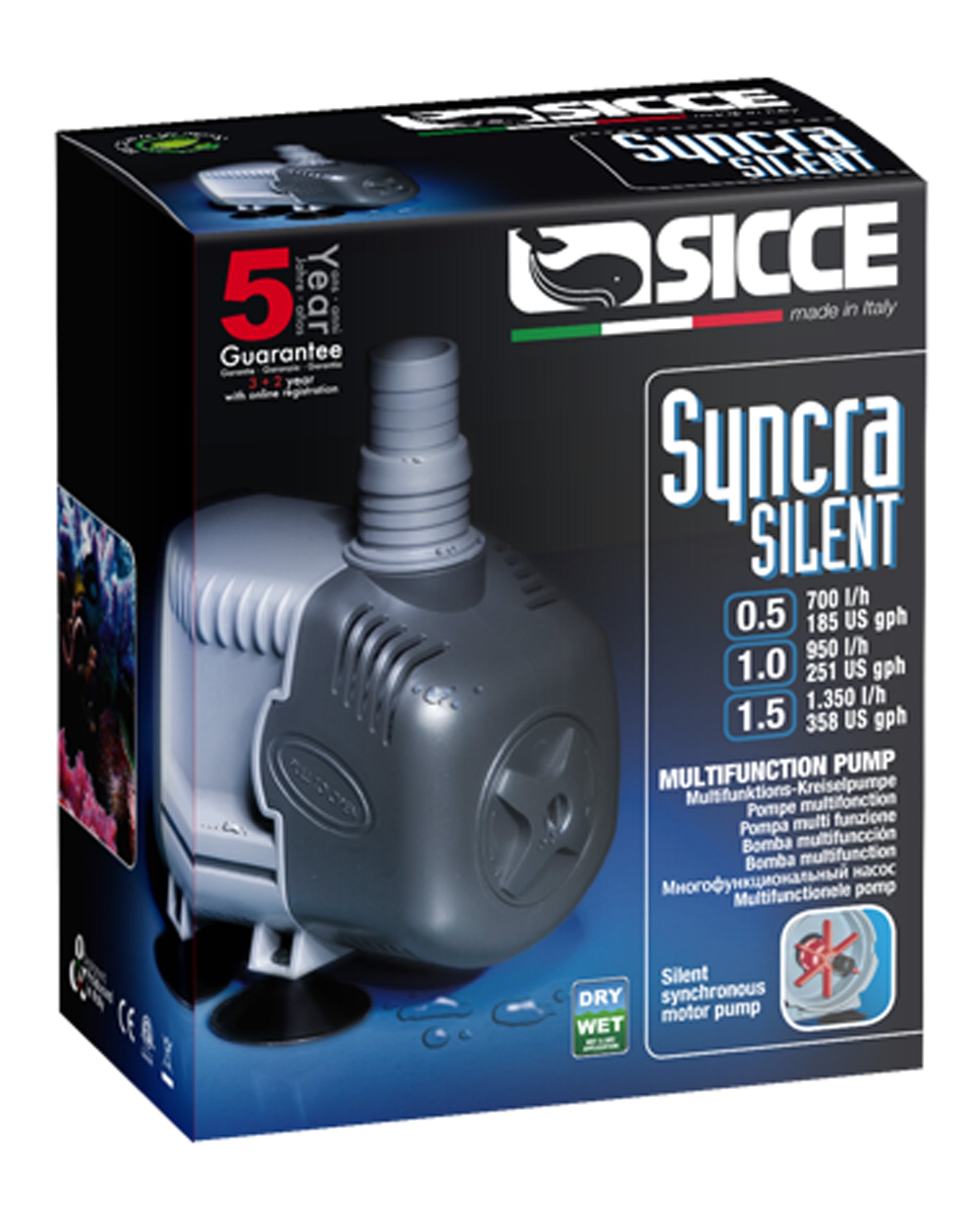 Sicce SYNCRA SILENT 0.5 Pump - 185 GPH - 1ea