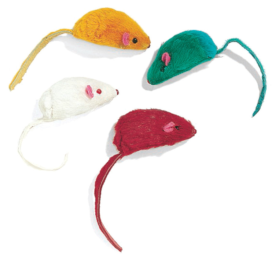 Spot Colored Plush Mice Rattle & Catnip Cat Toy