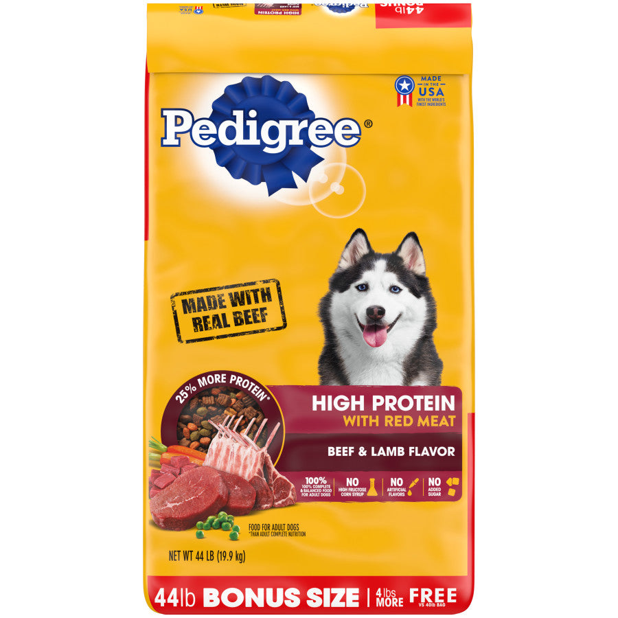 Pedigree High Protein Adult Dry Dog Food w/Red Meat