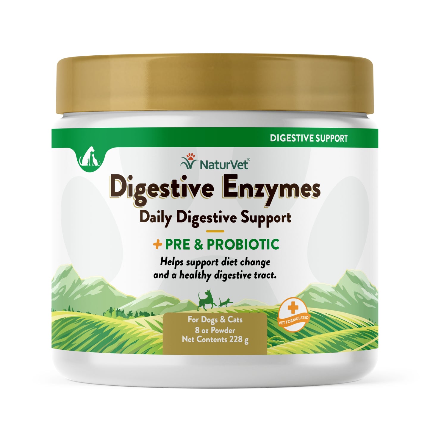 NaturVet Digestive Enzymes Plus Pre and Probiotic Powder